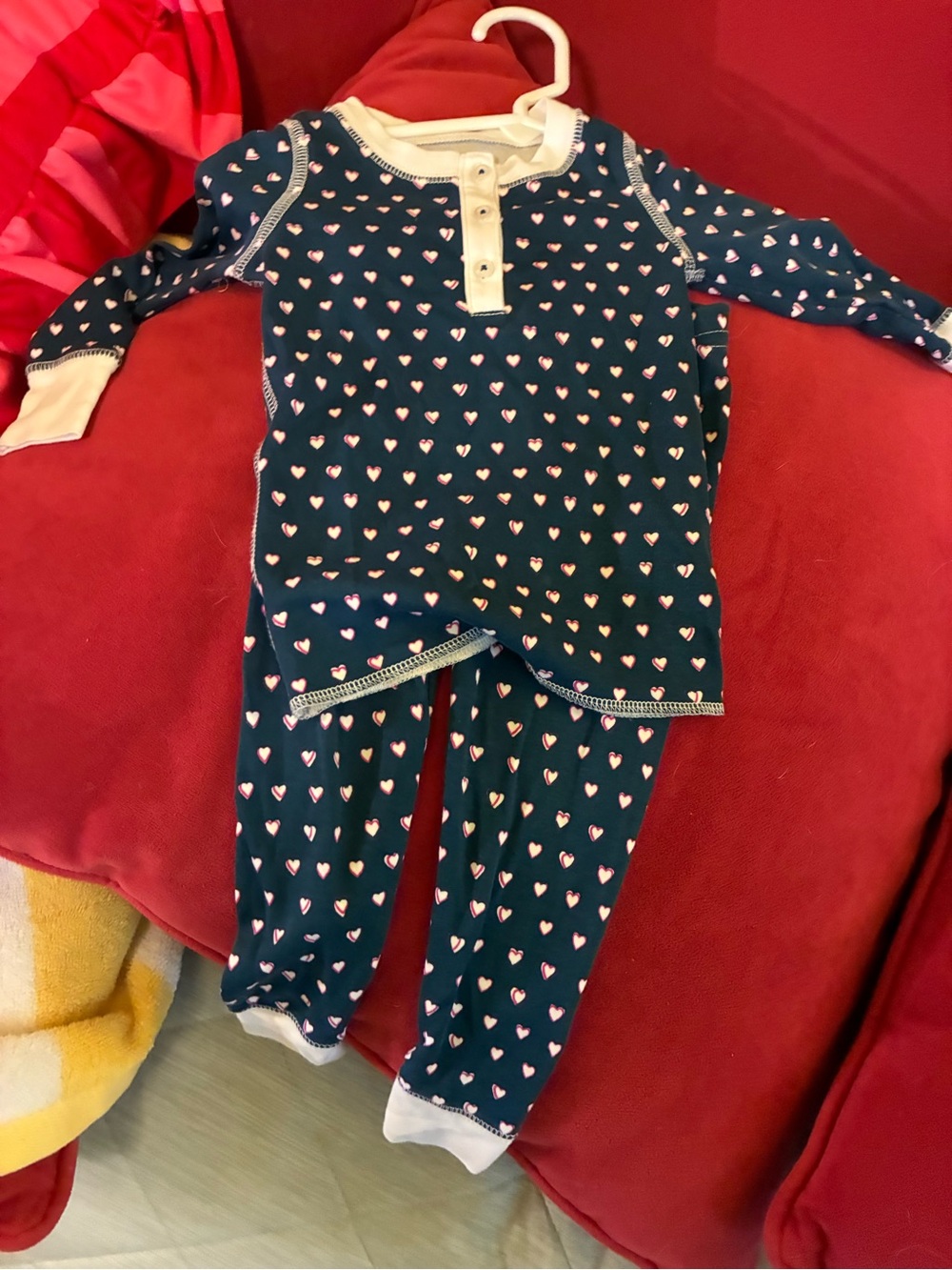 Roller Rabbit baby navy heart 2 piece PJ’s - Picture 4 of 6